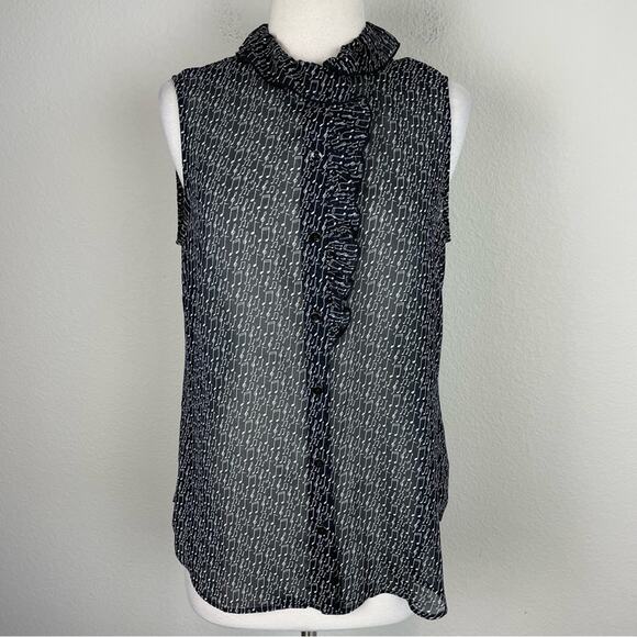 Cabi Black White Amazing with the Music Notes Sleeveless Top Small - Picture 1 of 8